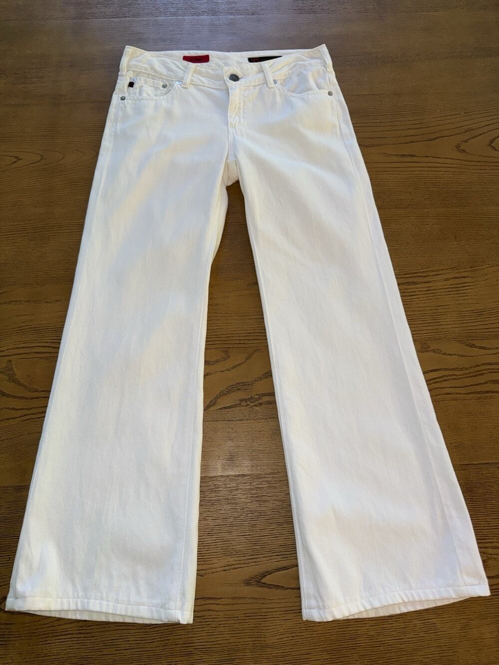 Vintage Y2K AG The Mona White Flare Jeans 30W 29L Low Rise Made in USA- Pristine